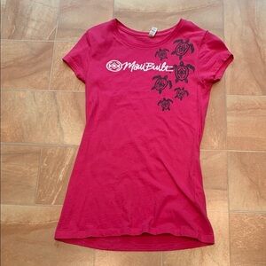 Maui Built Youth Dark Pink Hawaiian Turtle Graphic Short Sleeve T-Shirt Top